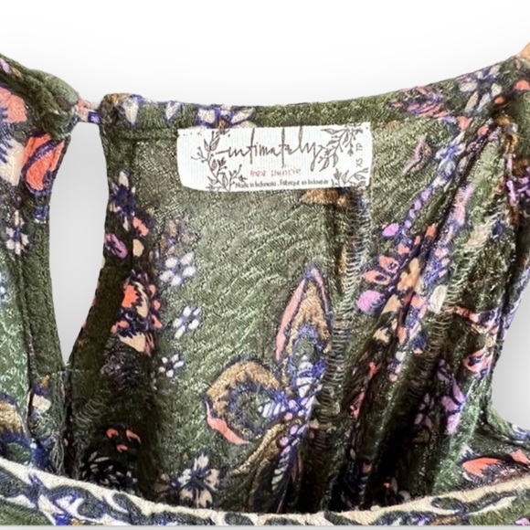 Free People Size X-Small Sweet Talk Rayon Cami Tank Top, Green - NWT - Picture 5 of 11